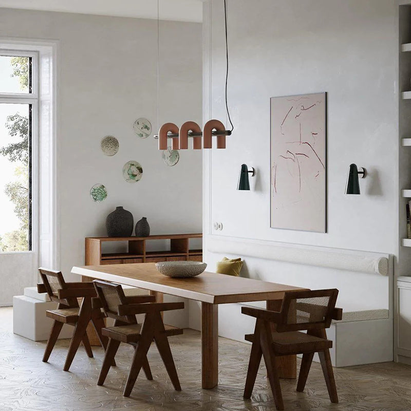 Felix Moderno LED Lampada a Sospensione Lineare A Forma di U Grigio/Rosa/Nero/Azzurro Metallo Acrilico Sala da Pranzo/Soggiorno/Camera da Letto