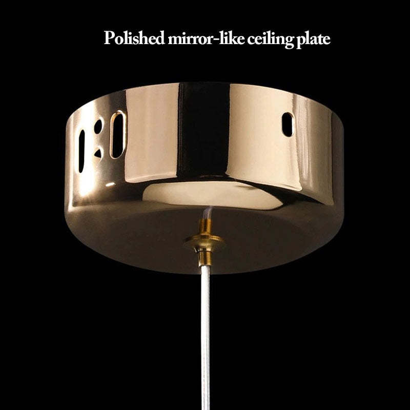 Kristy Design Lusso LED Lampada a Sospensione Metallo Acrilico Oro Soggiorno/Camera da Letto