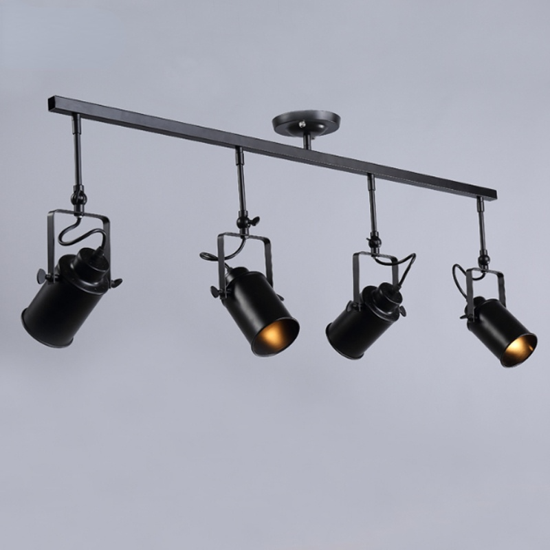 Silva Industriale LED Vintage Regolabile Plafoniere Nero Soggiorno/Camera da Letto