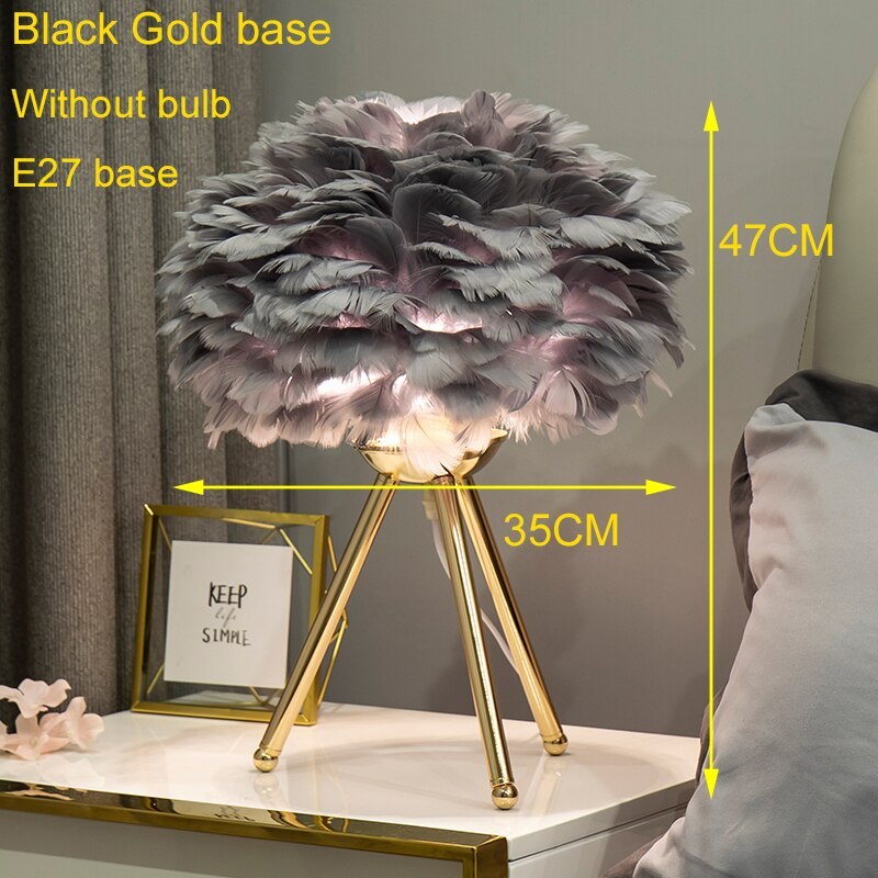 O'Moore Lampade da Tavolo Piuma Bianco/Grigio/Rosa/Rosa Treppiede Moderna