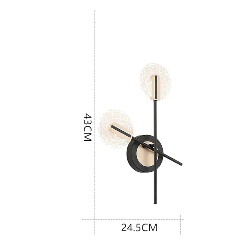 Valentina Design LED Applique Moderno Metallo Acrilico Nero/Bianco Camera da Letto