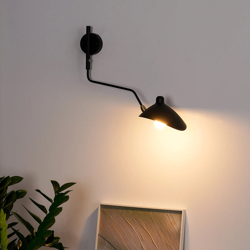Arisha Moderne Industrial LED Applique Metallo Nero Siggiorno