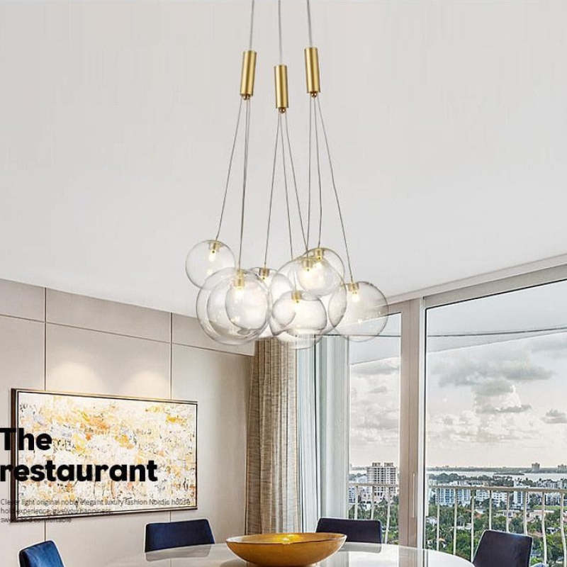 Valentina Moderni LED Lusso Lampade a Sospensione Vetro Ore Sfera Globo LED 3/5/9/15 Luci