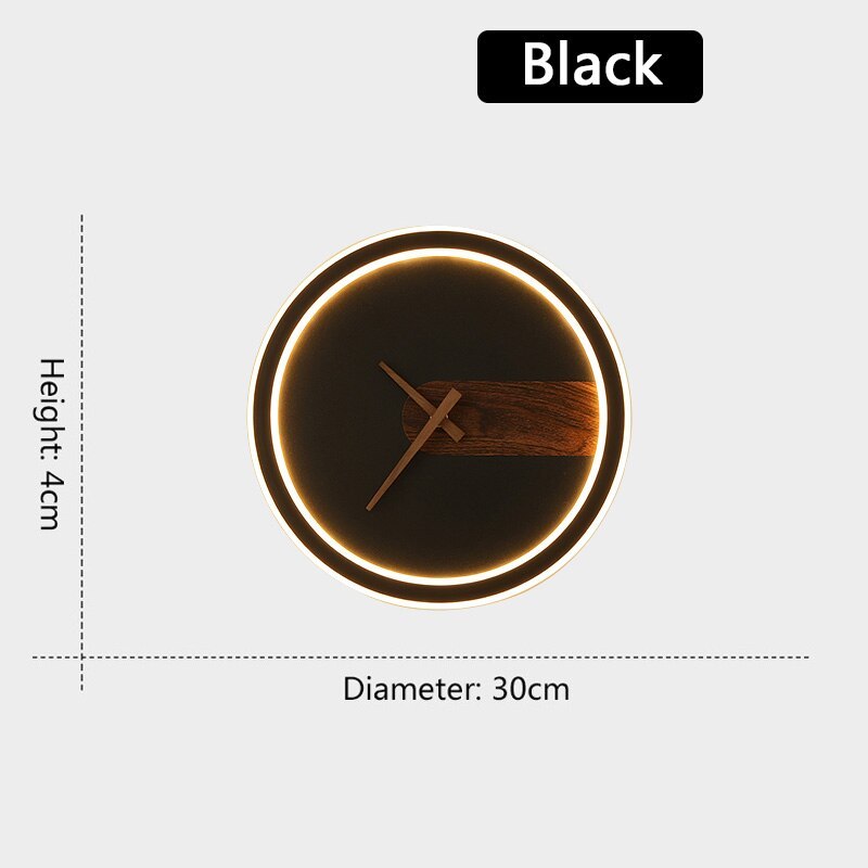 Arisha Moderna Design LED Urbano Applique 3 Colori Marrone Scuro Orologio Soggiorno/Camera da Letto