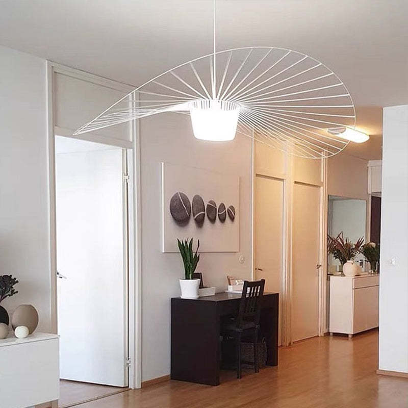 Ritta Lampade a Sospensione Tessuto Nero/Bianco/Oro/Marrone Fiore Moderne