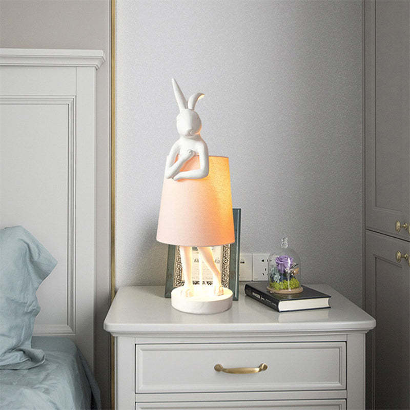 Alice Moderna Coniglio Balletto LED Lampada da Tavolo Bianco/Oro Camera da Letto/Soggiorno
