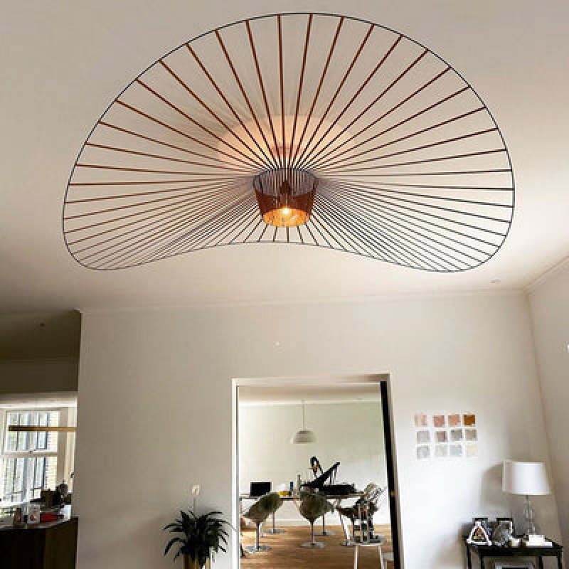 Ritta Lampade a Sospensione Tessuto Nero/Bianco/Oro/Marrone Fiore Moderne