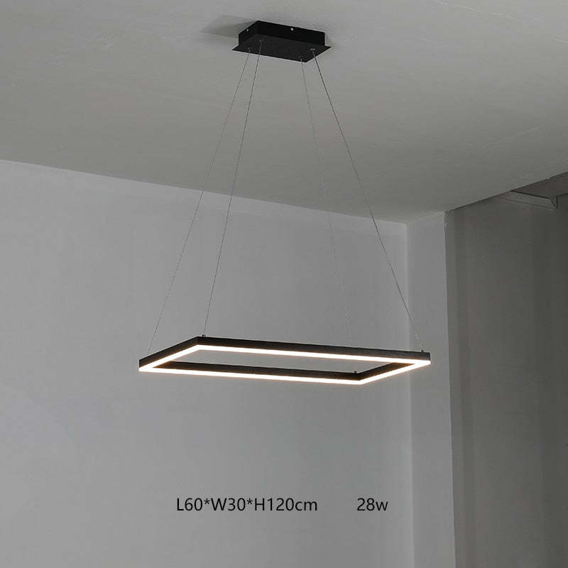 Bouvet Moderno LED Lampada a Sospensione 5 Stratificato Nera Soggiorno/Camera da Letto
