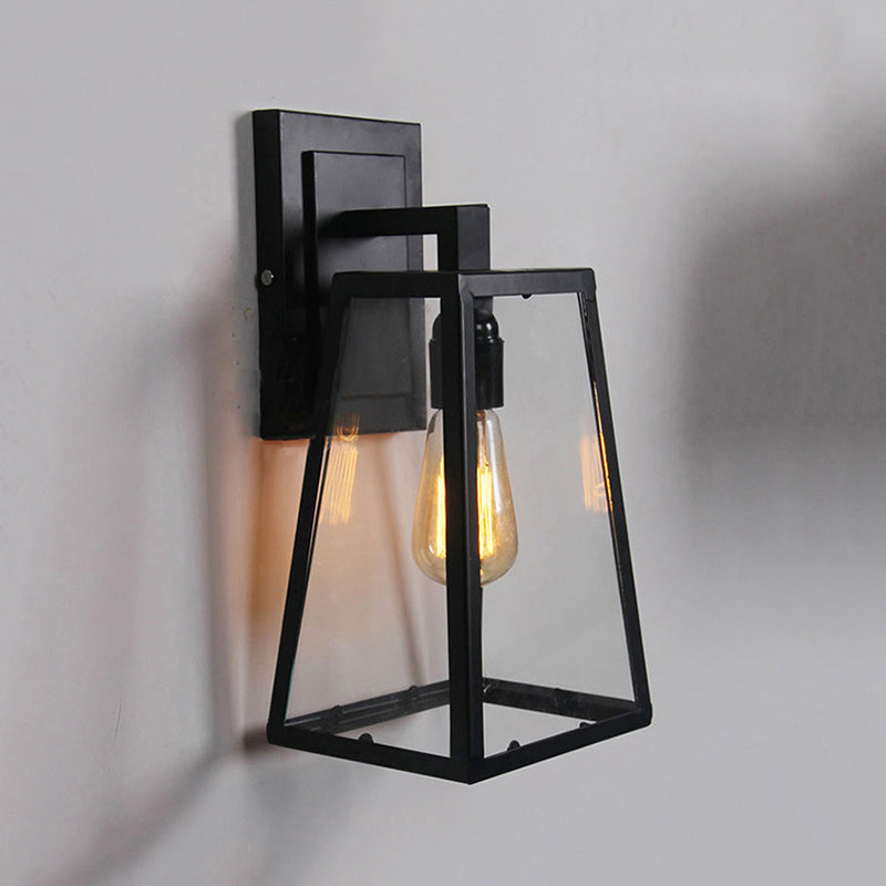 Silva Industriale Vintage LED Applique Metallo/Vetro Nero Sala da Pranzo/Soggiorno/Camera da Letto