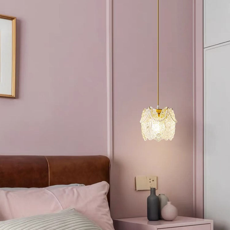 Kristy Bellissimo LED Lampade a Sospensione Metallo/Acrilico Bianco Francese Lacey Fiore Soggiorno/Camera da Letto