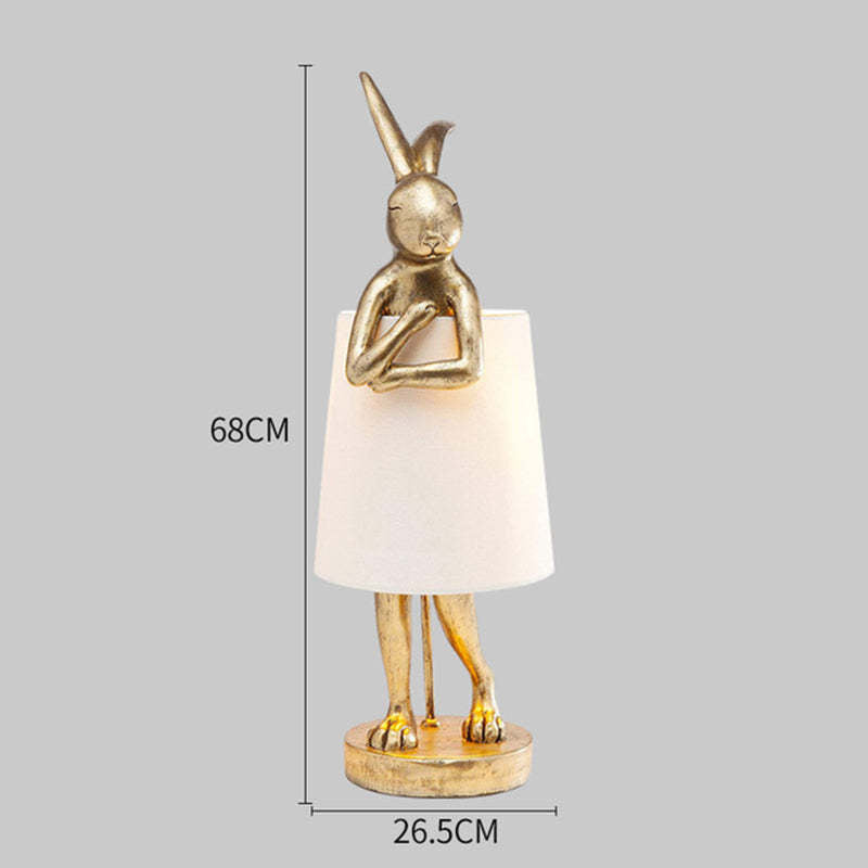 Alice Moderna Coniglio Balletto LED Lampada da Tavolo Bianco/Oro Camera da Letto/Soggiorno