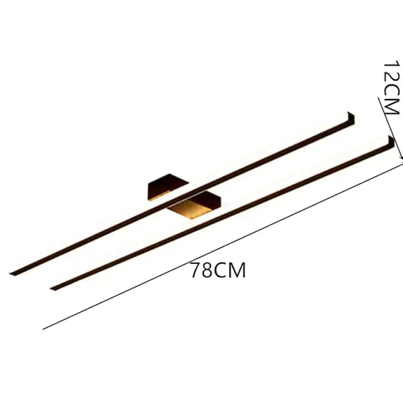 Arisha Minimalista LED Plafoniera Metallo Nera/Bianco Doppia Linea Soggiorno/Camera da Letto