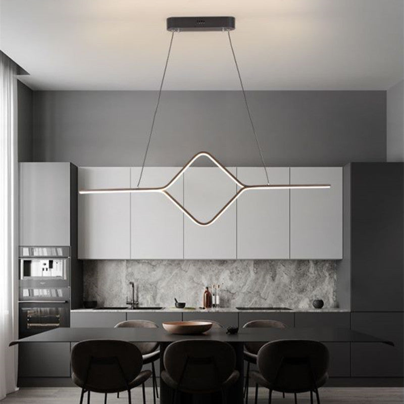 Bouvet Moderna LED Lineare Quadrato Lampada a Sospensione Oro/Nero Soggiorno/Camera da Letto