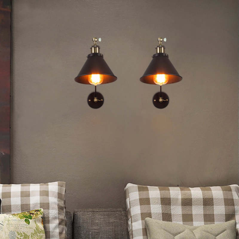 Epoch Minimalismo LED Applique Metallo Nero Vintage Soggiorno/Camera da Letto/Sala Studio