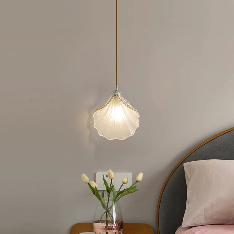 Kirsten Bellissimo LED Lampada a Sospensione Metallo/Acrilico Art Déco Bianco Conchiglia di Perle Soggiorno/Camera da Letto