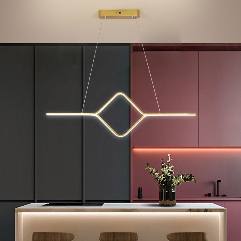 Bouvet Moderna LED Lineare Quadrato Lampada a Sospensione Oro/Nero Soggiorno/Camera da Letto