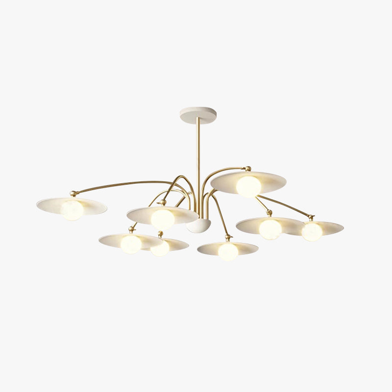 Arisha Design Mughetto LED Lampada a Sospensione Metallo Bianco/Oro Soggiorno/Camera da Letto