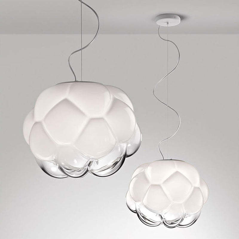 Bostock Lampade a Sospensione Vetro Bianche Nuvole Moderne Camera da Letto