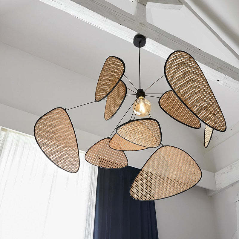 Ritta LED Lampada a Sospensione Rattan Griglia a Rame/Metallo