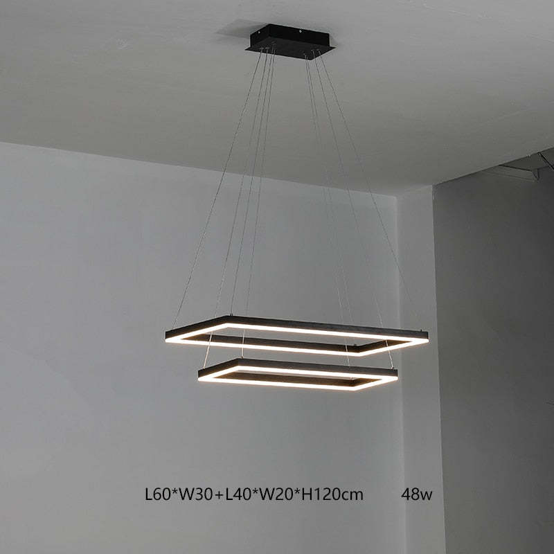 Bouvet Moderno LED Lampada a Sospensione 5 Stratificato Nera Soggiorno/Camera da Letto