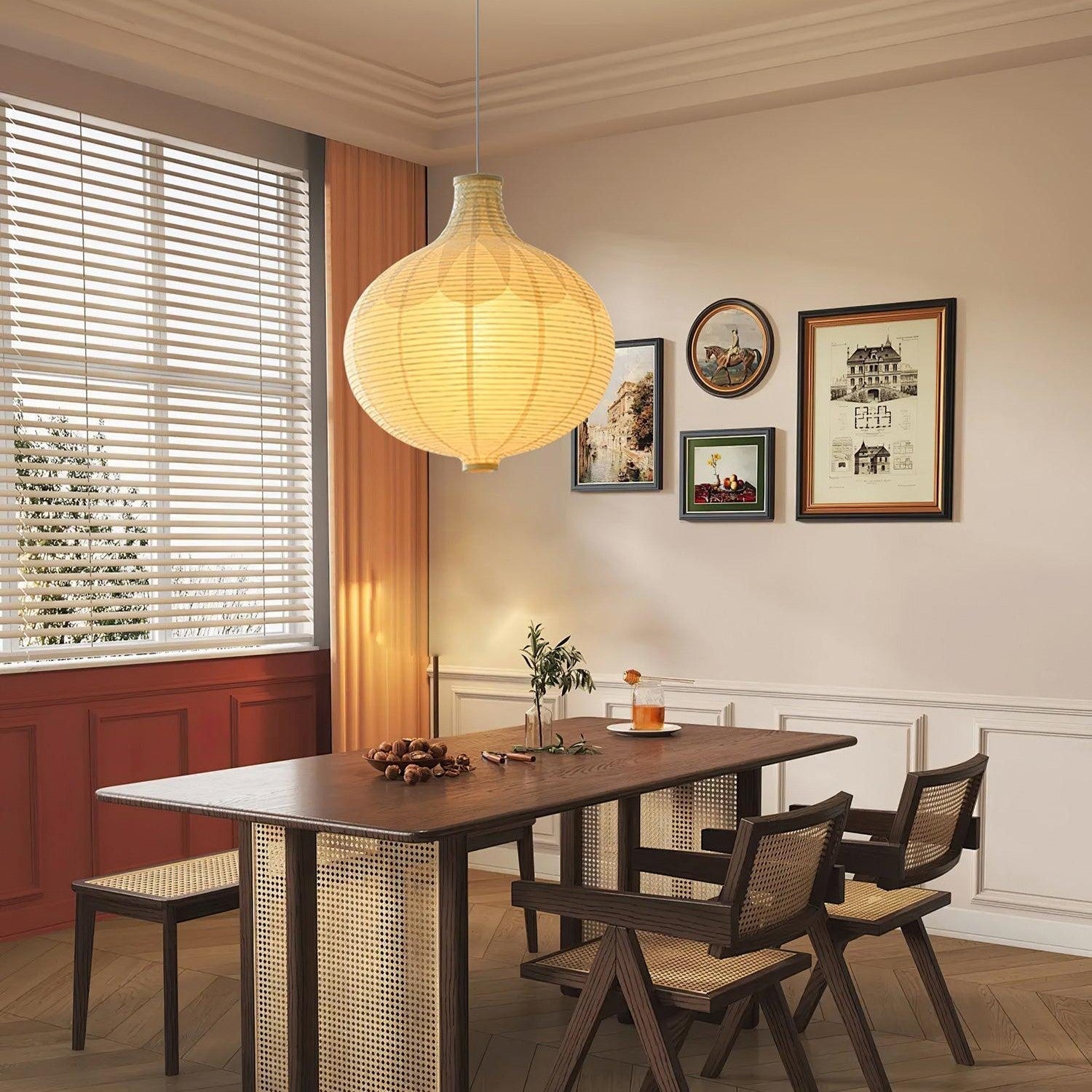 Ritta Giaponese Design Globo Legno Carta LED Lampade a Sospensione Soggiorno