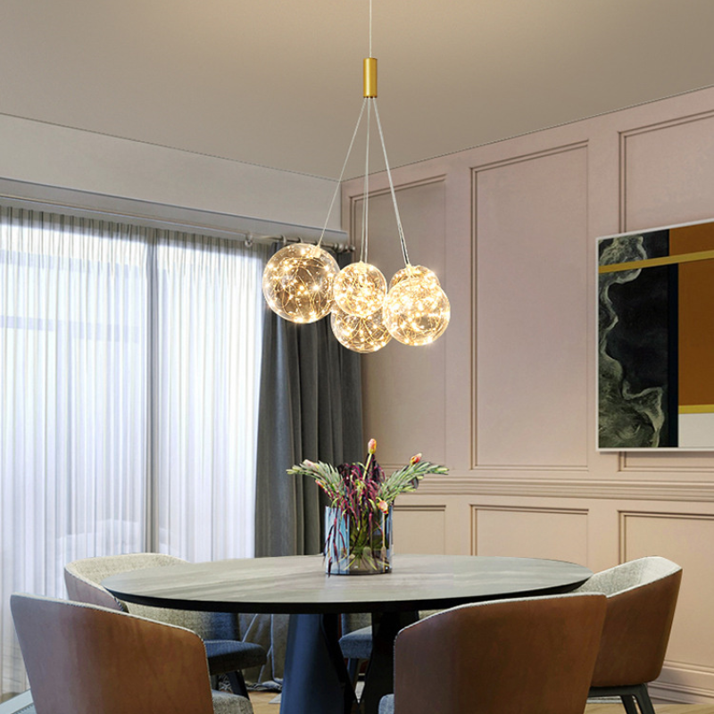 Valentina Moderni LED Lusso Lampade a Sospensione Vetro Ore Sfera Globo LED 3/5/9/15 Luci