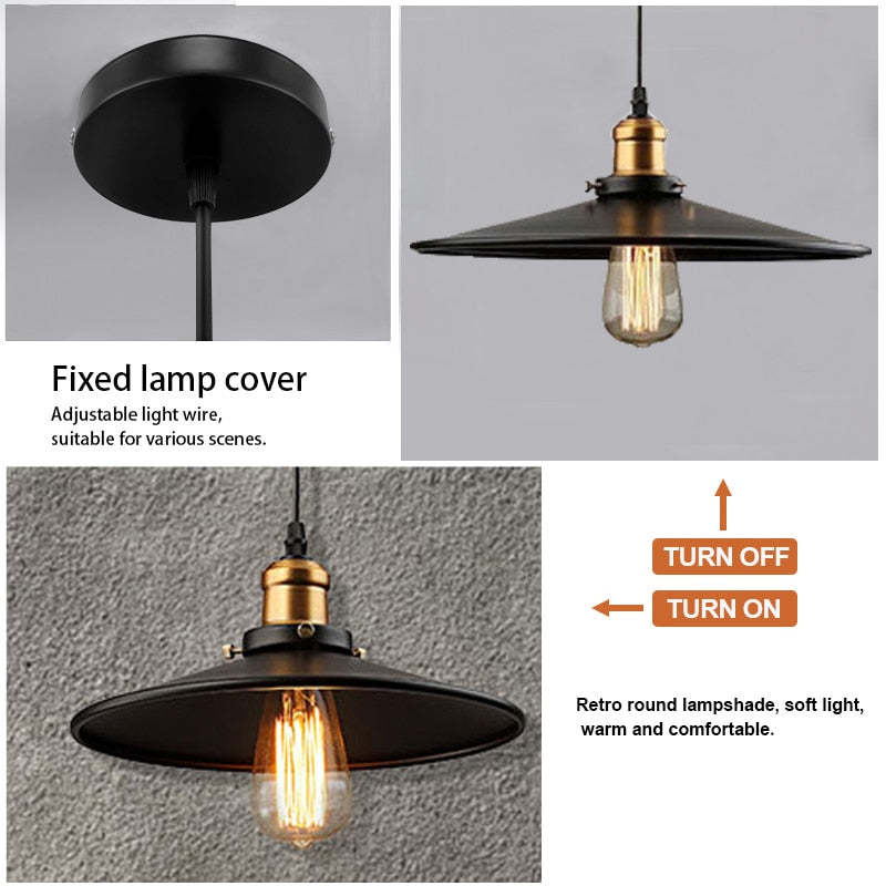 Alessio Moderna Industriale LED Lampada a Sospensione Metallo Nero Soggiorno/Camera da Letto
