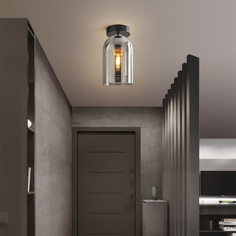 Arisha Moderna LED Plafoniere Cilindro Vetro Trasparente Cognac/Grigio Corridoio/Soggiorno/Camera da Letto