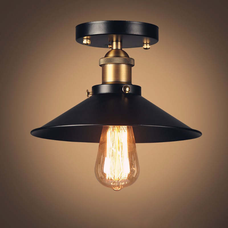 Alessio Industriale LED Lampadari Plafoniere Metallo Nero Camera da Letto