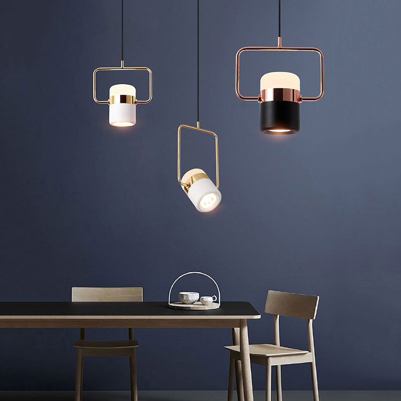 Cooley Moderna LED Minimalismo Lampada a Sospensione Metallo Vetro Bianco/Nero Soggiorno/Camera da Letto