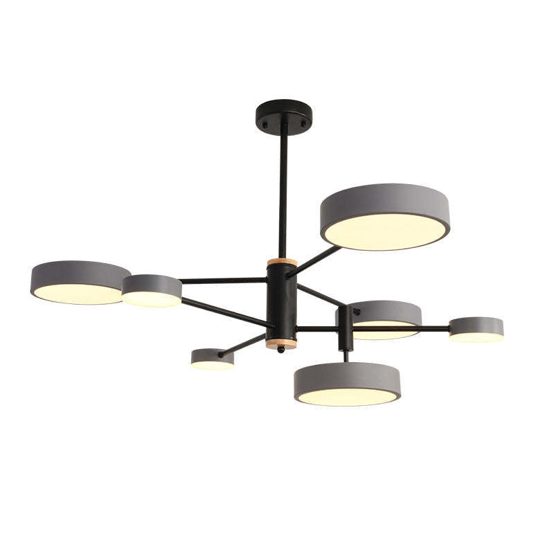 Arisha Design LED Lampade a Sospensione Metallo/Legno Grigio/Bianco/Oro Soggiorno/Camera da Letto