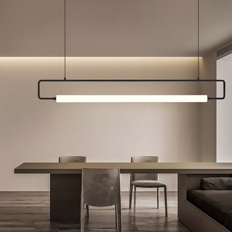 Edge Moderne Rettangolare LED Lampade a Sospensione Metallo Acrilico Oro/Nero Soggiorno/Camera da Letto