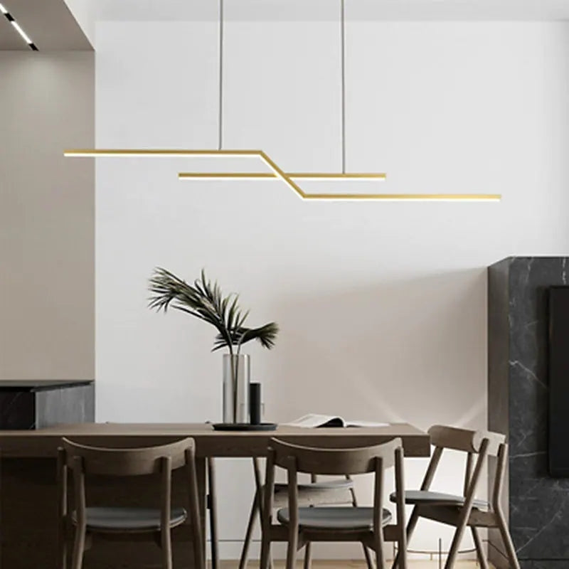 Arisha Lineare LED Lampade a Sospensione Nere/Ore Parallelo Piega Soggiorno