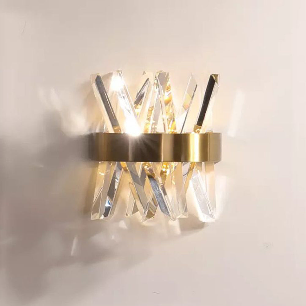 Kristy Moderni LED Applique Geometrica Decorativa Cristallo Metallo Oro Soggiorno/Camera da Letto