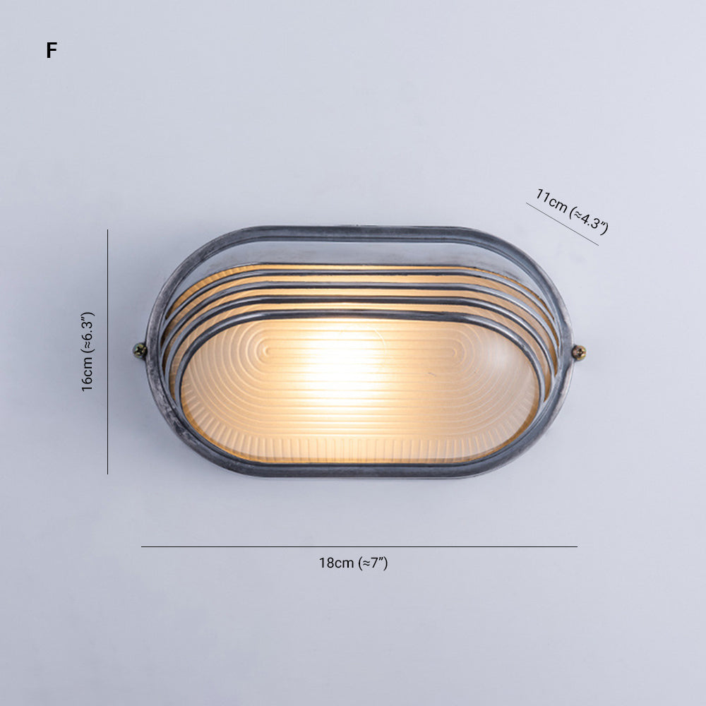 Ray Moderna PC/Vetro Applique Esterno Argento Cortile/Balcone