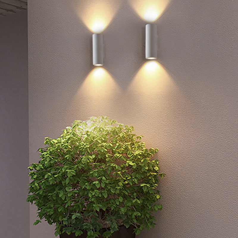 Ray Moderne LED Lampade da Esterno Cilindro Doppio Testa Cemento Nero/Bianco
