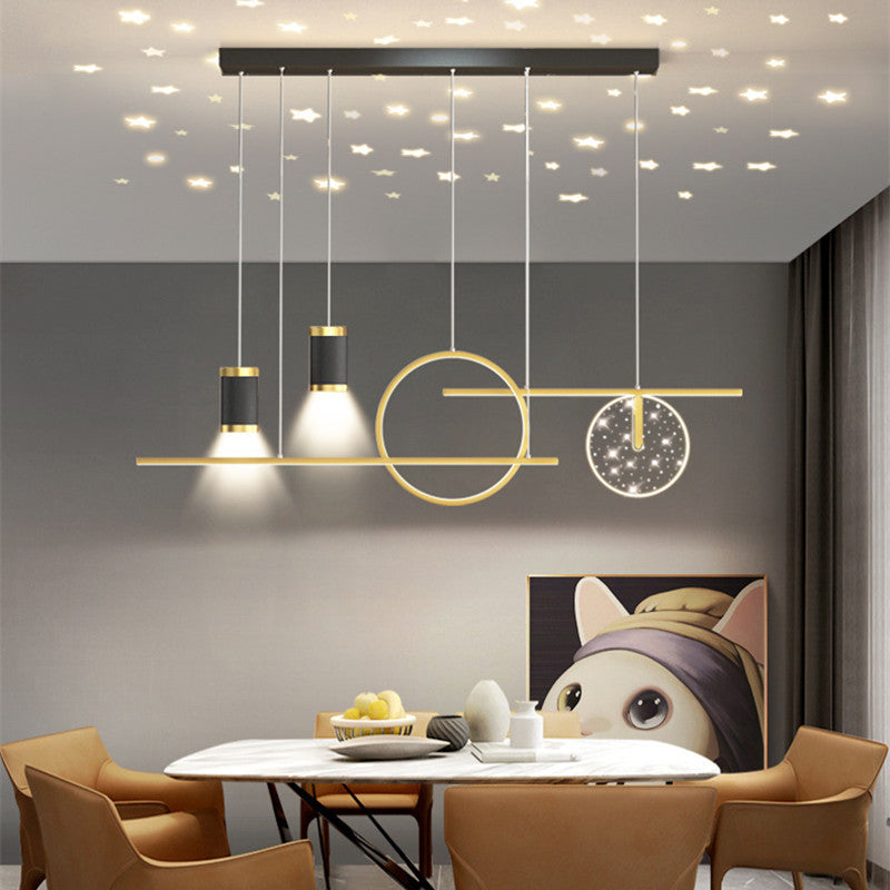 Madina Lampada a Sospensione Metallo Nero/Bianco/Oro Stellato Moderna