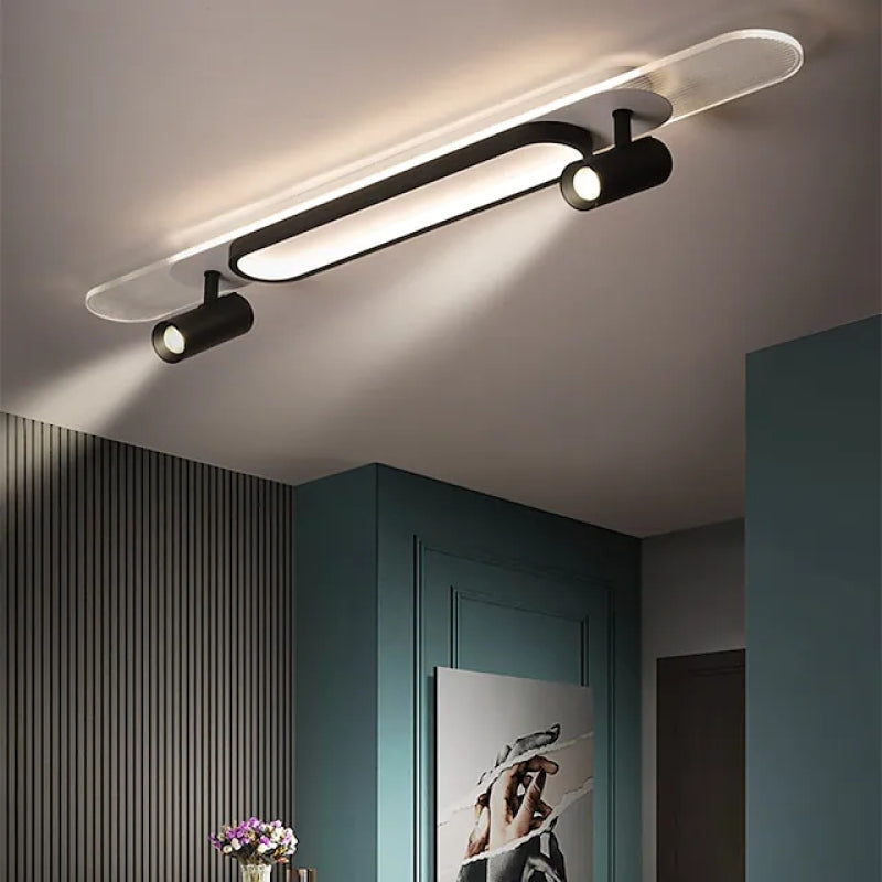 Aim Moderne LED Skateboard Rettangolare LED Plafoniere Metallo/Acrilico Nero/Bianco Soggiorno/Camera da Letto