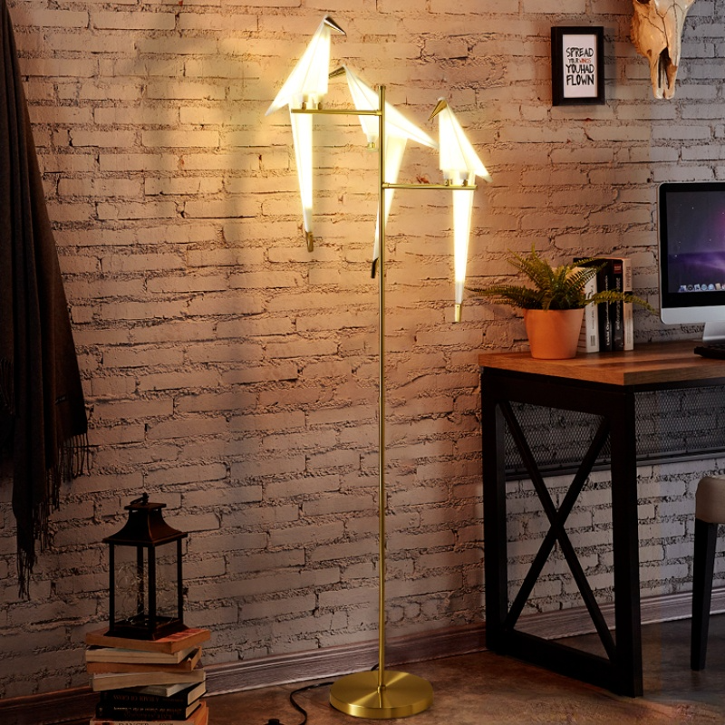 Clifford Moderno LED Design Lampada da Terra Oro Uccello Metallo Sala da Pranzo/Soggiorno/Camera da Letto