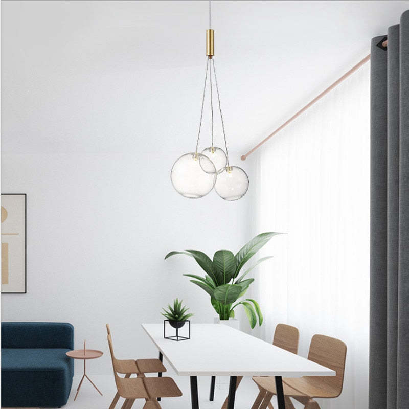 Valentina Moderni LED Lusso Lampade a Sospensione Vetro Ore Sfera Globo LED 3/5/9/15 Luci
