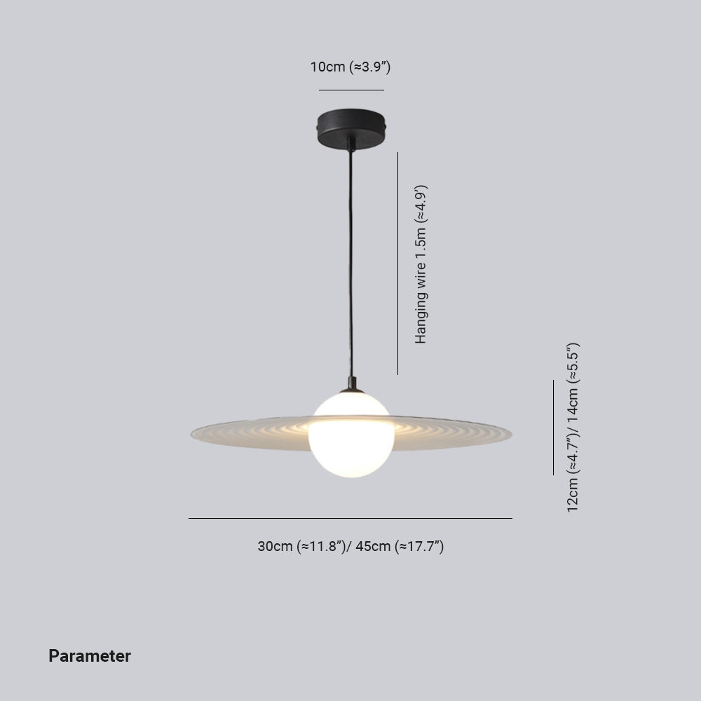 Cairns Moderno LED Lampade a Sospensione Metallo Nero/Bianco Pianeta Anello Soggiorno/Camera da Letto
