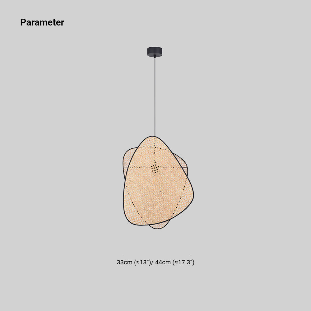 Ritta Naturale LED Lampada a Sospensione Triangolo Rattan Soggiorno/Camera da Letto/Sala da Pranzo