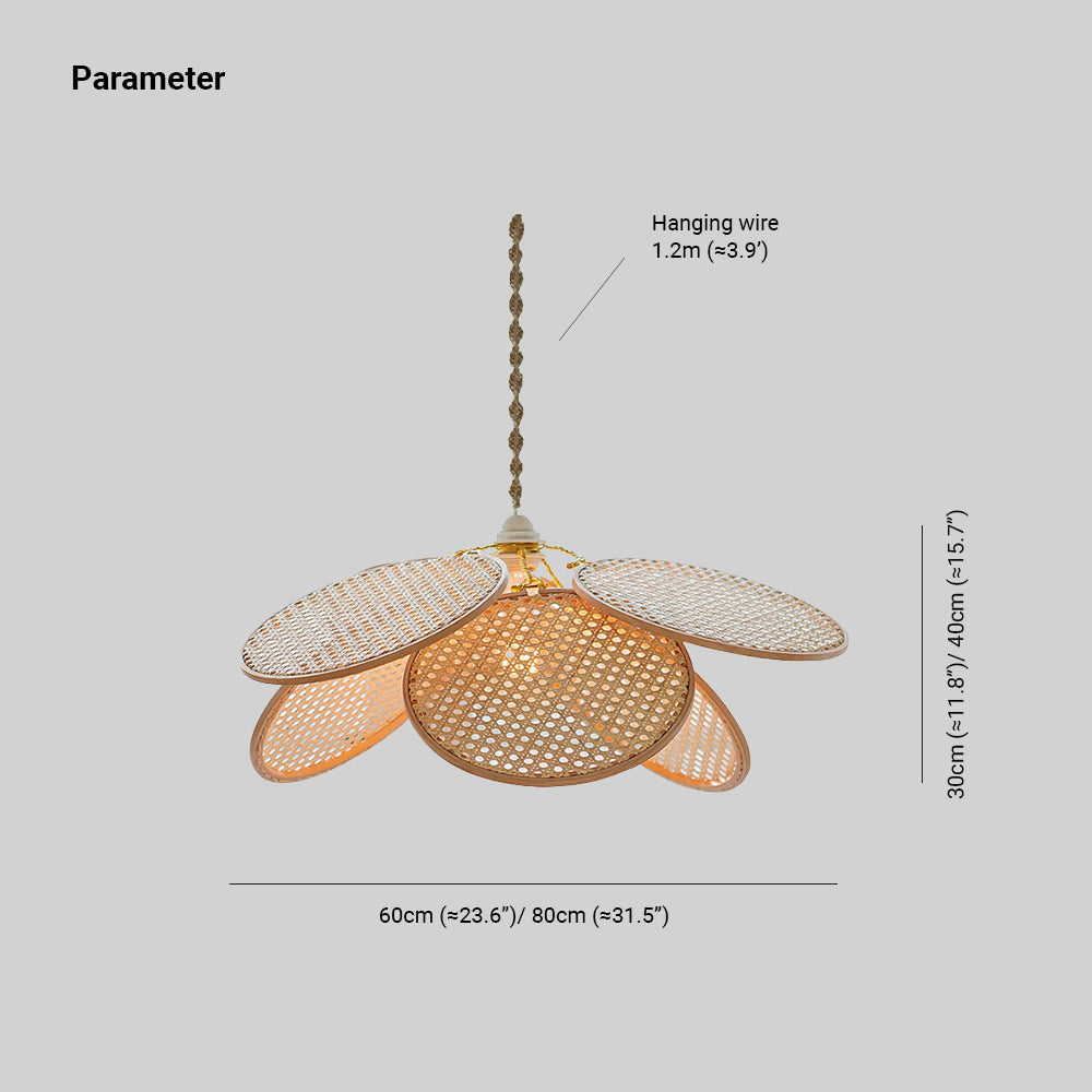 Ritta Naturale Fiore LED Lampada a Sospensione Rattan Soggiorno/Camera da Letto/Sala da Pranzo