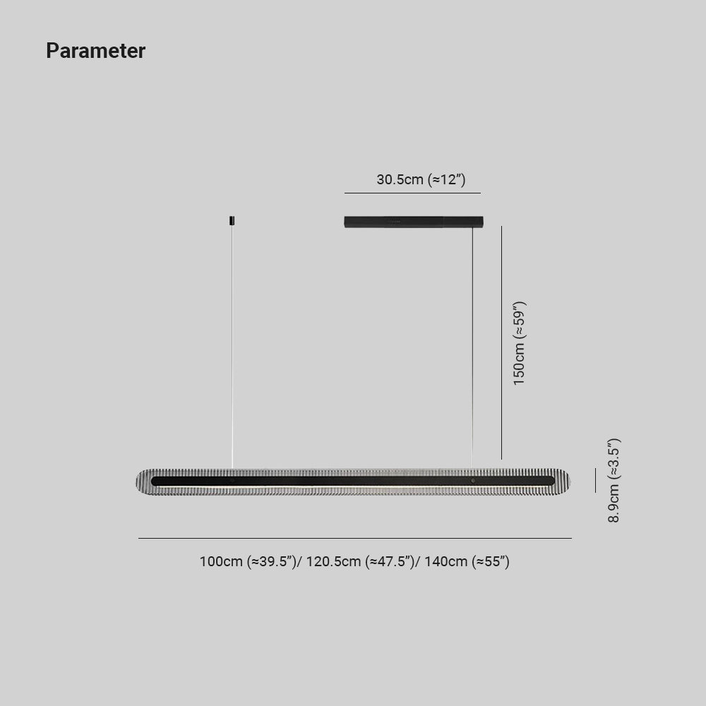 Arisha Minimalismo LED Lampade a Sospensione Nero Metallo Acrilico Linea Camera da Letto