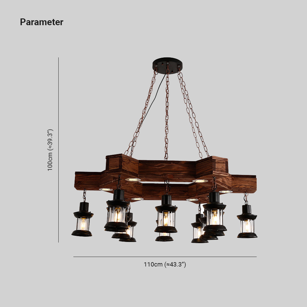 Epoch Lampade a Sospensione Retro Elegante Noce Metallo Legno Sala da Pranzo