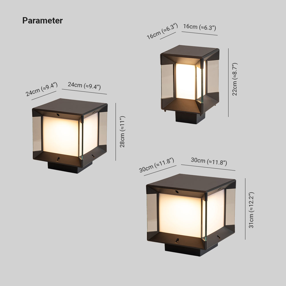 Ray Moderno Rettangolare Lampade da Esterno Metallo Vetro Corridoio
