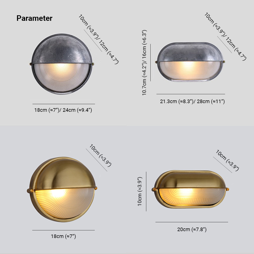 Ray Moderne Rotonda Metallo/Vetro Applique Cortile/Recinzione/Balcone
