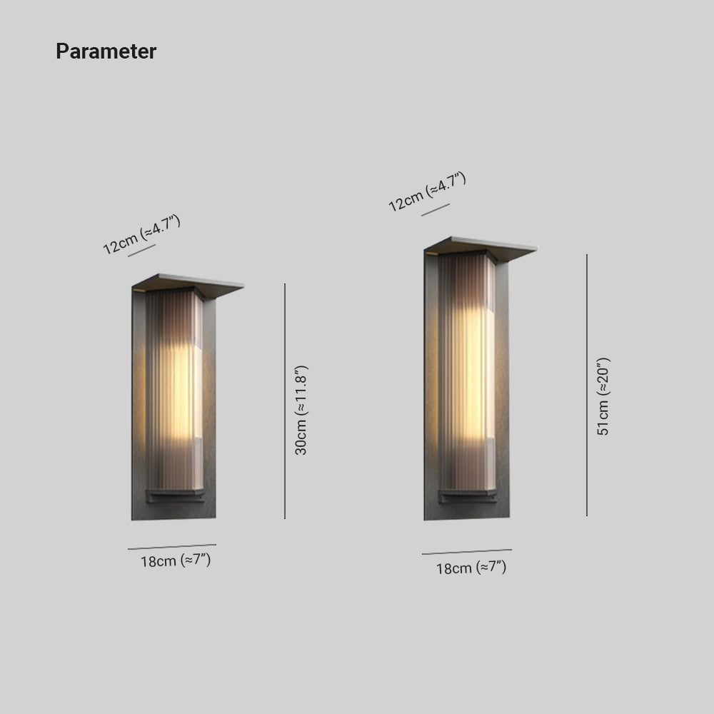 Ray Moderno Rettangolare Acrilico Applique da Esterno Balcone