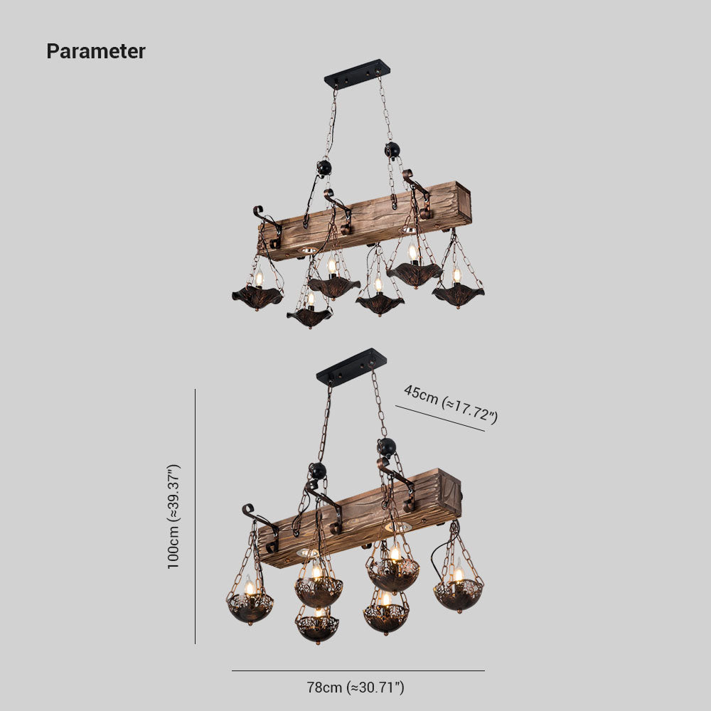 Epoch Industriale LED Lampade a Sospensione Metallo/Legno Bronzo Soggiorno/Camera da Letto