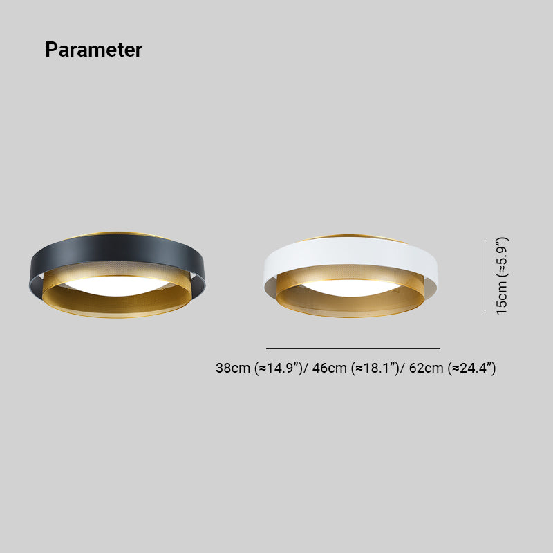 Arisha Moderno Anello Metallo/Acrilico Plafoniere Bianco/Nero Soggiorno